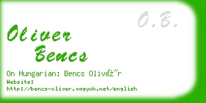 oliver bencs business card